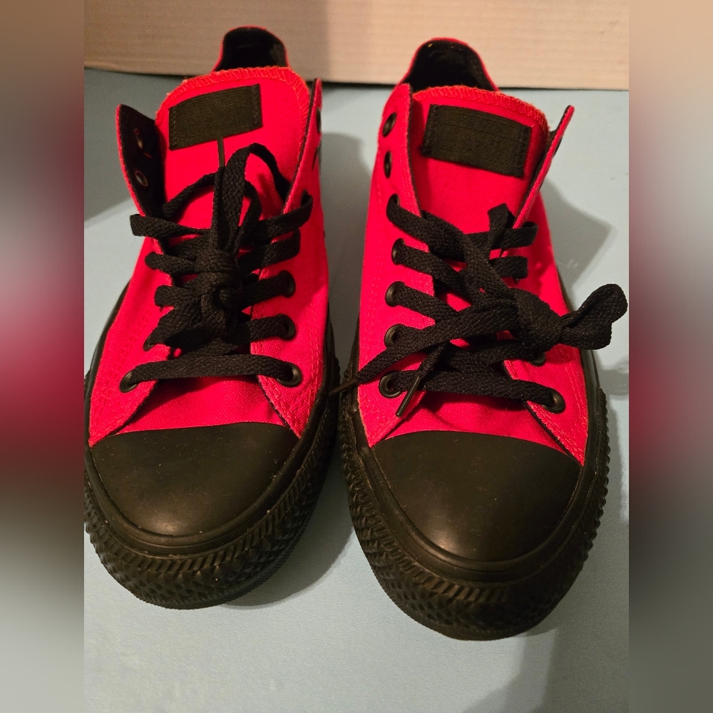 Converse Red and Black High-Top Sneakers